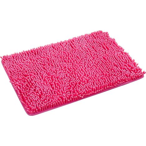 Liquidation XIUH  Tapis de bain rose rouge, doux et absorbant, épais et duveteux, lavable en machine – Compatible avec les tapis de bain standards