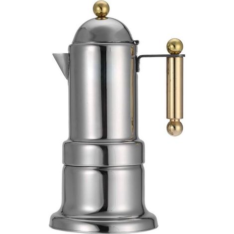 Acier Inoxydable 200ml Sur La Cuisinière Cafetière Durable Espresso Pot Argent Moka Pot Avec Soupape De Sécurité (1/5)