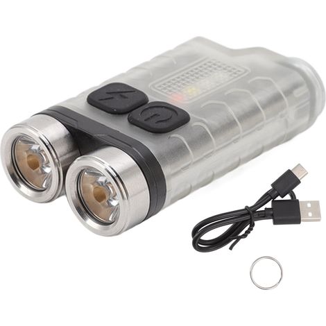 Mini lampe poche porte-clés V3 – rechargeable USB – étanche – camping / randonnée / entretien – magnétique portable – blanc – Haofy (1/5)