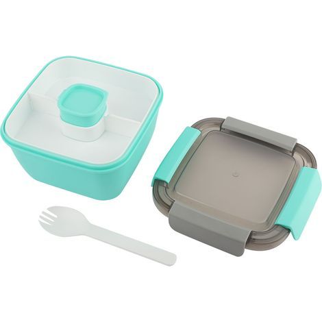 Boîte bento à double compartiment-récipients alimentaires étanches-Compatible micro-ondes (vert)1.1Ascenseur) (1/5)