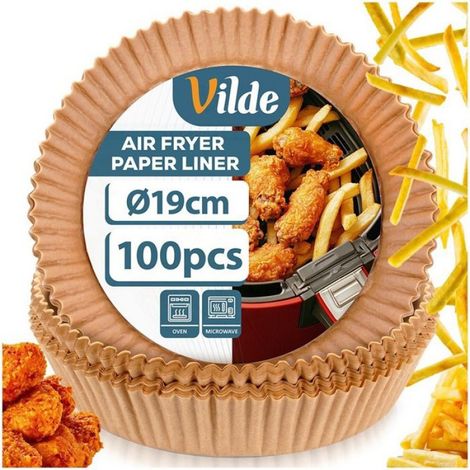 Papier Cuisson Air Fryer - 19 Cm - Antiadhésif - Résistant Chaleur Jusqu'à 220 °C - Lot De 100 Pièces