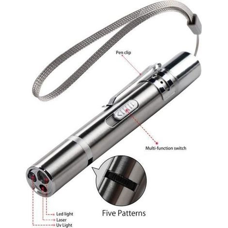 Jouet Chat Pointeur Rechargeable 3 En 1 Outil Formation Lumière Interactif Avec Chargement Usb (1/4)