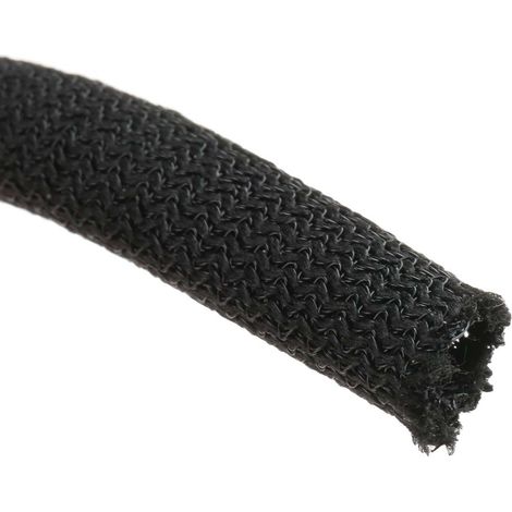 Gaine Tressée 7mm RS PRO, Noir en PET, 3m ( Prix pour sachet de 3 Mètres ) (1/3)