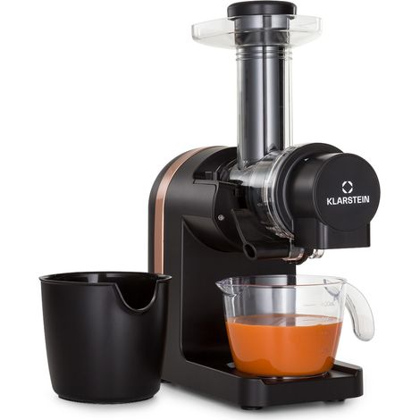 Klarstein Bella Elegance Saftpresse 200 W, Entsafter mit 400 ml, BPA-frei, rutschfester Standfuß, max. Dauerbetriebszeit: ca. 20 Minuten, einfache Reinigung, schwarz