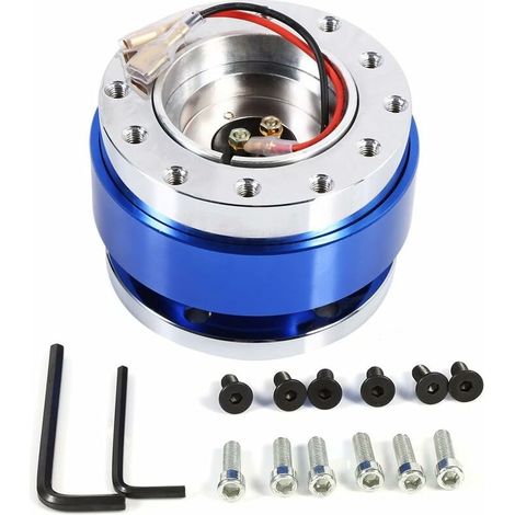 6 Hole Quick Release Car Steering Wheel Hub (Blue) 1pcs (1/5)