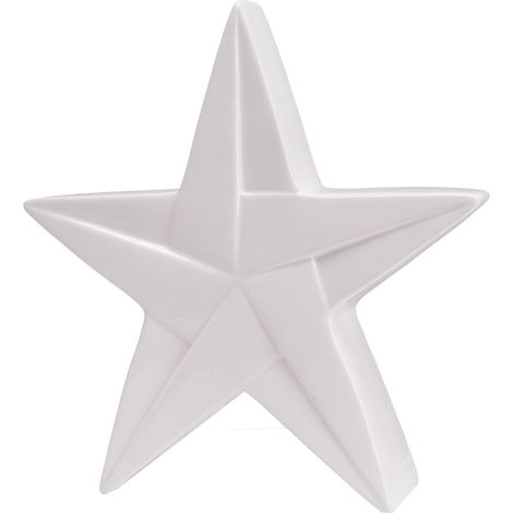 TrendLine Dekofigur Keramik Stern 24 x 24 cm weiß Dekofigur