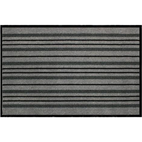 Tapis d'Entrée Anti-Poussière "Piano" 80x120cm Gris (1/4)