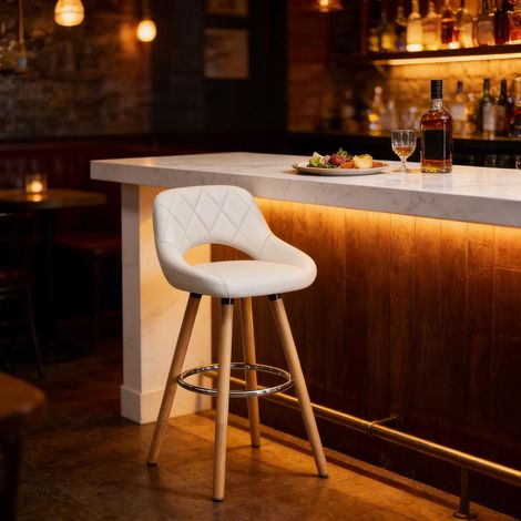 Tabouret de bar confortable, chaise multifonctionnelle avec dossier, idéale pour cuisine, comptoir et bijouterie (un seul tabouret inclus) (1/5)