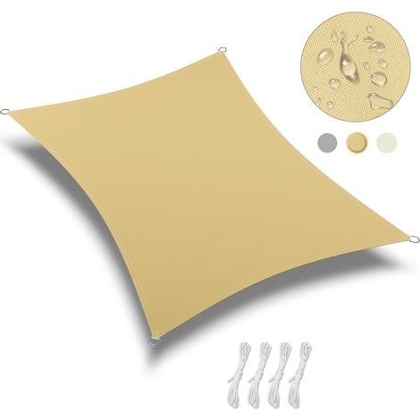 Dreieckiges Sonnensegel 3x4m UV-Schutzgewebe für Terrasse, Garten, Balkon, Außenbereich (1/5)