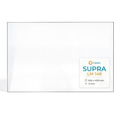 Vitre Supra LM 148 - Verre Rectangle pour insert - 654 x 428 mm (L1 x H1) - 3 mm (1/5)
