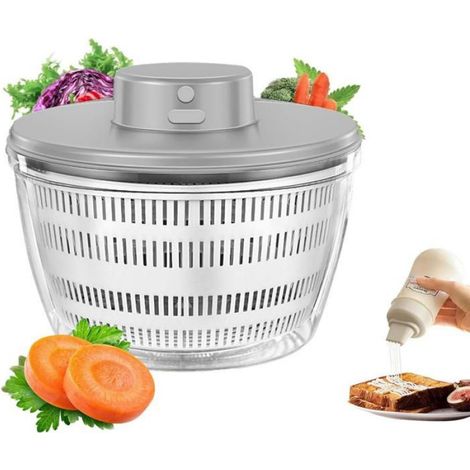 Essoreuse à Salade - 4000 ml - Électrique USB Rechargeable - Pour Légumes et Fruits - 1 Pièce (1/4)