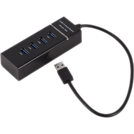 Duokon Hub convertitore USB 3.0 ad alta velocità a 4 porte, adattatore portatile per schede e MacBook (nero) (1/4)
