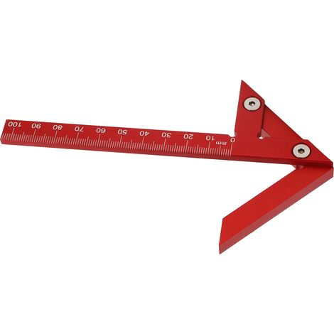 Règle en Alliage d'Aluminium 105mm avec Équerres 45° 90° pour Menuiserie et Bricolage (1/5)