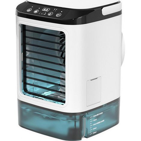 Climatiseur Mobile - 3 Vitesses Climatiseur avec Moule à Glaçons/Fonction Brumisation/Lumière LED 7 Couleurs/Réservoir 900 ml (1/5)