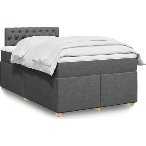 Boxspringbett mit Matratze Dunkelgrau 120x200 cm Stoff (1/5)