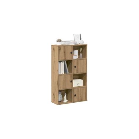 Bibliothèque chêne artisanal 60x24x101,5 bois d'ingénierie (1/5)
