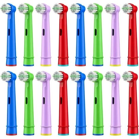 16Pcs Brossette pour Oral B Enfant, Têtes Brosse Coloré à Dents Électrique de Rechange pour Gencives Sensibles pour Pro Genius Vitality Smart Series (1/5)
