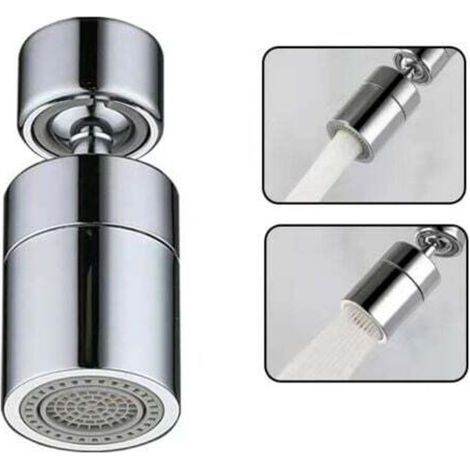 Faucet Aerator(Silver), 360° Swivel Kitchen Faucet Nozzle, 2 Modes Aerator Faucet Water Saving, Jet Breeze Filter Faucet Kitchen Bathroom Sink (1/5)