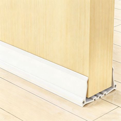 JSSEVN-2 pcs Joint Bas de Porte Isolation Phonique, Coupe-Froid Anti Bruit et Courant d’Air, Joint Étanchéité Porte pour Maison Chambre Bureau Blanc
