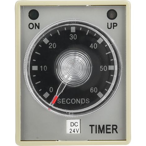 Relais Temporisé Électronique 8 Broches, Temporisateur à Délai 60S, Montage Rail DIN 35mm, Alimentation DC24V (1/5)
