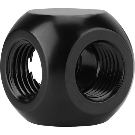 Anschlussadapter für Flüssigkeitskühlungsschläuche aus Messing mit G1/4 Innenkugelgewinde, 3-Wege, für PC. (1/5)