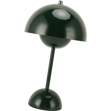Lampe de table champignon LED 1800 mAh, 3 modes d'éclairage, USB Type-C, intensité variable tactile, petite lampe de chevet pour la maison ou le bureau, vert foncé (1/5)