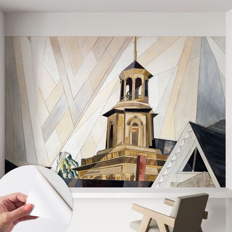Papier peint adhésif décoratif avec colle pour salon chambre et bureau Installation rapide Tour architecturale 152x104 cm (1/5)