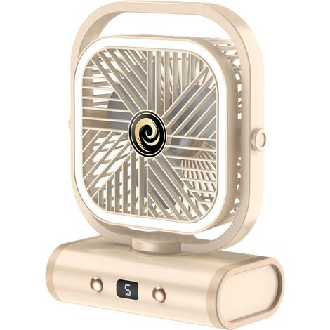 Ventilateur de bureau, ventilateur portable silencieux, rechargeable par USB, ventilateur mural, 5 vitesses de ventilation, Blanc (1/5)
