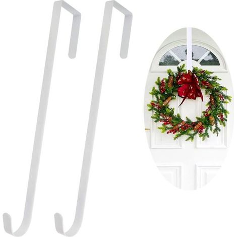 2X Porte-Häkelarbeit aus rostfreiem Edelstahl, 30-cm-Häkelarbeit für Porte- und Dekorationen - Für Weihnachtsdekorationen, Halloween, Weihnachtsdekorationen (Weiß) (1/5)