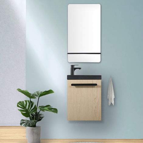 Conjunto lavabo + espejo + grifería NEVADA