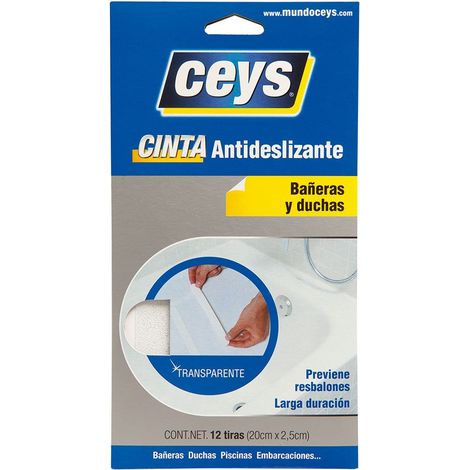 CEYS Anti-Rutsch-Streifen für Badewannen und Duschen, transparent, diskret, 507615