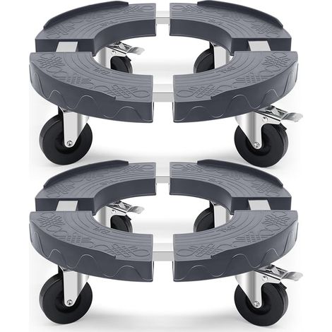 Heavy Load Capacity Rolling Plant Holder, Adjustable from 15 to 48 cm Indoor Flower Pot Holder with Stainless Steel Tube, Tree Rolling Tray (1/5)