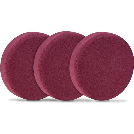 Disques de polissage 125mm - en mousse pour machines à polir – 3 pcs – rouges