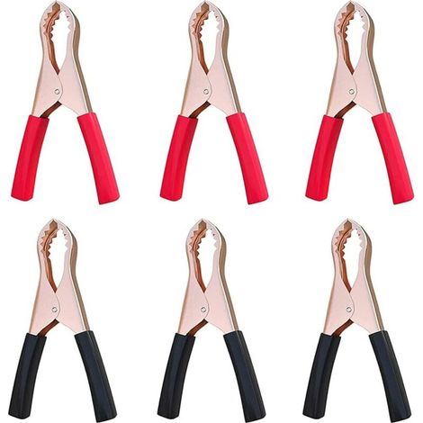 pieces 70mm long car battery alligator clips, 50A insulated battery clamps, copper jumper wire clamps for car, truck, vehicle, boat (1/4)
