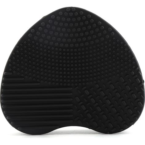 Nettoyeur de pinceaux maquillage en silicone noir - Planche à laver pour fond de teint et poudre - Brosse de nettoyage cosmétique (1/5)