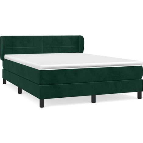 Maison Exclusive - Giroletto a Molle con Materasso Verde Scuro 140x190 cm Velluto (1/5)
