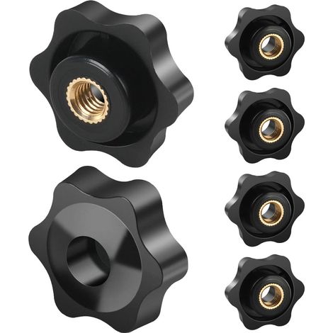 APEX Lot de 6 écrous de serrage manuel M6 x 38 mm, adaptés aux machines-outils et au mobilier (1/5)