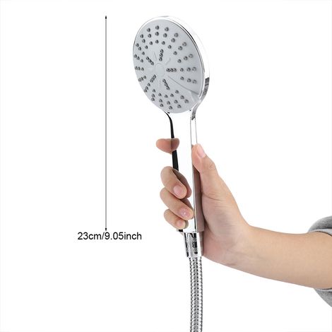 Ensemble de douche à main double pommeau de douche chromé haute pression à 3 jets multiples, style pluie (1/5)