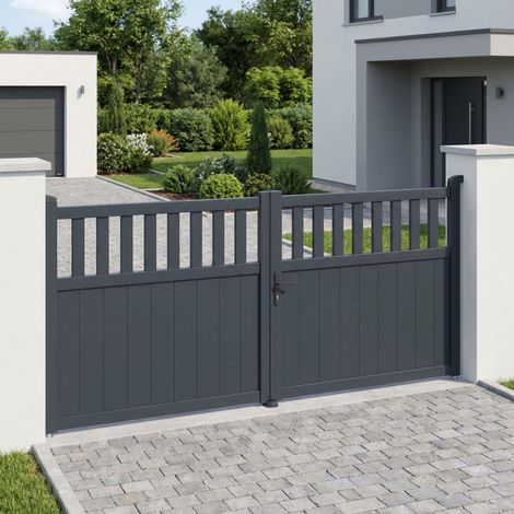 Portail battant aluminium 300x140 cm anthracite motorisable (1/5)