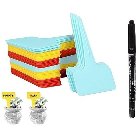Confezione da 60 etichette per piante da esterno, cartellini per piante, resistenti alle intemperie, scrivibili e riutilizzabili, in plastica (Mix 60) Mix - (1/5)