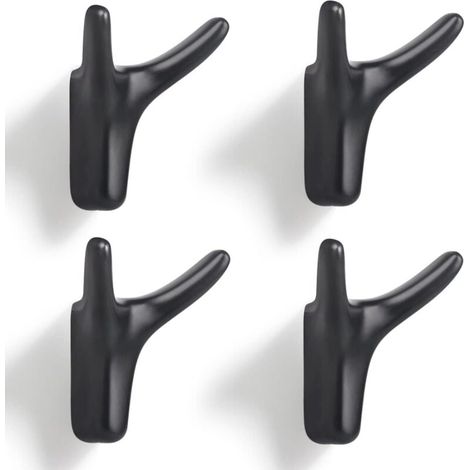 Pack Double Prong Wall Hooks for Coats and Hats, Heavy Duty Solid Zinc Alloy Wall Hooks for Hanging Towels, Keys, Bags, Hats, YMYNY