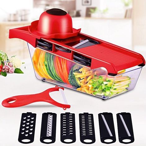 Cortador de verduras con cuchilla de acero，pelador de patatas，molinillo de queso para zanahorias，cortador de verduras，accesorios de cocina (1/5)