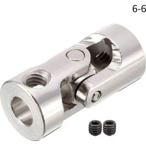 1-Pack 6-6 Joint universel d'essieu de direction pour accessoires marins DIY Argent (1/4)