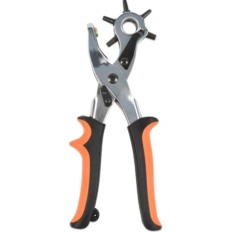 CSPARKV Leather Punch, Hole Punch Pliers, Punch Pliers, Hole Punch Devices, with 6 Interchangeable Punch Sizes, for Belts, Leather, DIY and Craft Projects (1/4)