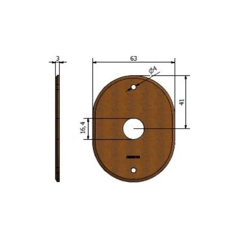 BOCCHETTA FORO POMOLO MM.63X82 FINITURA RUGGINE