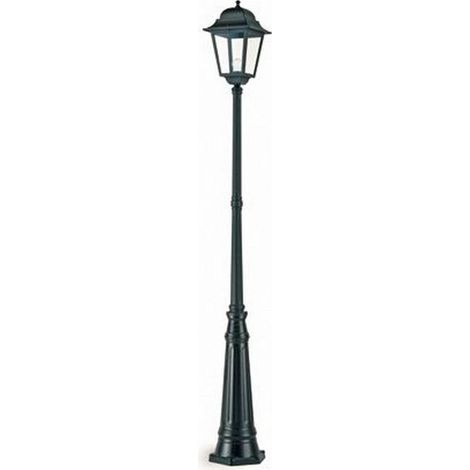Lampione Esterno Contemporaneo H294,5Cm Mito Alluminio E Vetro Nero 1 Luce E27 (1/5)