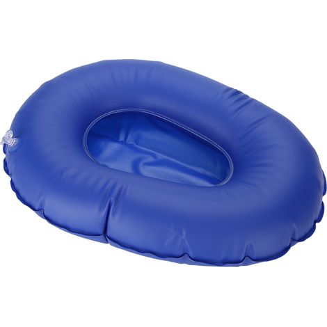 Coussin de chaise gonflable bleu professionnel, portable et pliable, avec support lombaire intégré, assise ergonomique pour bureau et voyage (1/5)