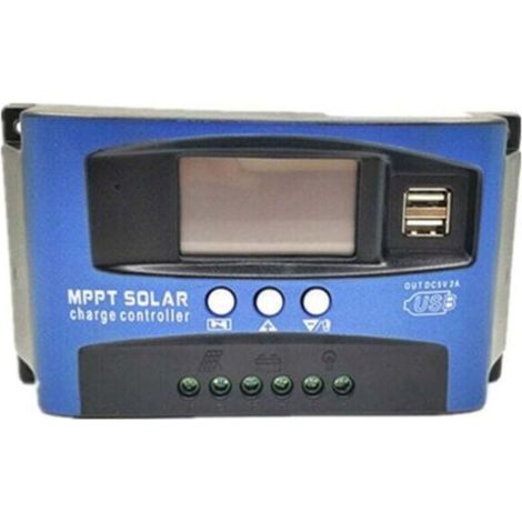 Solar Charge Controller with LCD Display, MPPT 30A Solar Charge Controller Dual USB LCD Display 12V 24V (1/4)