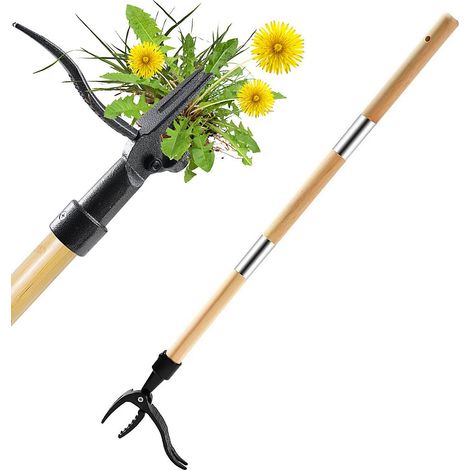 Outil d&aposextraction de mauvaises herbes, extracteur de racines vertical, désherbeur à long manche pour pelouse et jardin (1/5)