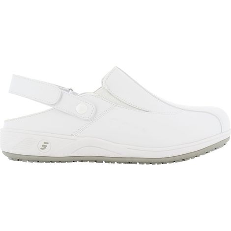 Sabot de travail avec bande velcro réglable FEMME Safety Jogger CARINNE OB SRC ESD A E Blanc 35.